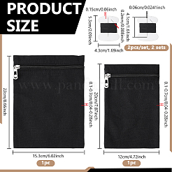 2Pcs 2 Styles Rectangle Canvas Cloth Zipper Pocket Storage Bags&nbsp;ABAG-NB0002-33A
