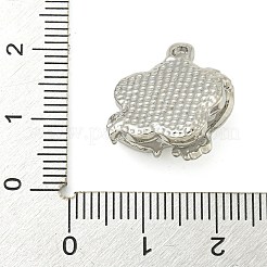 合金と樹脂のペンダント  花  ホワイト  17.5x20x6.5mm&nbsp;PALLOY-S029-01B-02