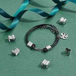 201ステンレススチールリボンエンド100個  ステンレス鋼色  12.5x8.5x7.5mm&nbsp;STAS-DC0007-76