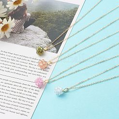 Cubic Zirconia Pendant Necklaces and Stud Earrings Jewelry Sets&nbsp;SJEW-JS01211