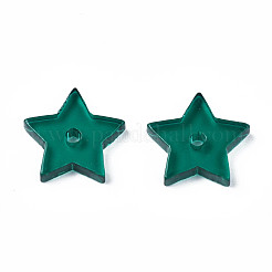 透明なアクリルビーズ  スター  ミックスカラー  14x14.5x2.5~3mm  穴：1.8mm&nbsp;X-BACR-N001-010