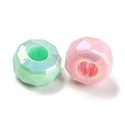 UV Plating Rainbow Iridescent Acrylic European Beads&nbsp;X-MACR-P040-13