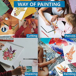 1 Set Clown Theme PET Hollow Out Drawing Painting Stencils&nbsp;DIY-MA0004-66