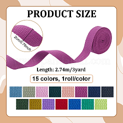 15Rolls 15 Colors Polycotton Ribbon&nbsp;OCOR-PH0036-35