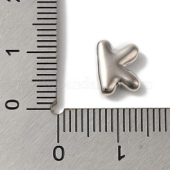 真鍮チャーム  長持ちメッキ  プラチナ  文字k  10x7.5x3.5mm  穴：1.2mm&nbsp;KK-S391-02P-K
