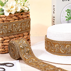 刺繍チロリアンテープ  衣服の装飾用  ゴールデンロッド  2-1/8インチ（55mm）&nbsp;SRIB-WH20020-044A