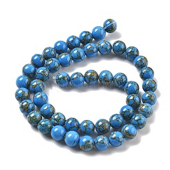 Synthetic Gold Line Turquoise Beads Strands&nbsp;G-A255-A03-01A