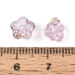 電気メッキガラスビーズセット  花  パールカラーの  半分メッキ  フラミンゴ  6~6.5x8x8mm  穴：0.7~0.9mm  約121~123個/連  25.98~26.57''（66~67.5センチメートル）&nbsp;EGLA-T021-22D