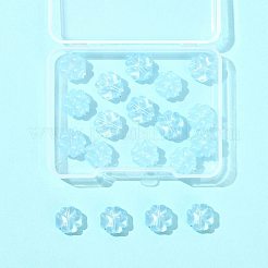 20個の透明スプレー塗装ガラスビーズ  クローバー  ライトスカイブルー  10x10x5mm  穴：1mm&nbsp;GLAA-FS0002-40C