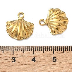 オーシャンテーマ304ステンレススチールペンダント  18KGP本金メッキ  シェル形状  15x14x3mm  穴：1.8mm&nbsp;STAS-C168-04E-G