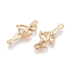 ラックメッキ合金ペンダント  バレエ少女  ゴールドカラー  26x13x4mm  穴：1.6mm&nbsp;FIND-N005-12G