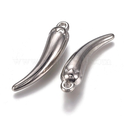 CCBプラスチックペンダント  チリ  プラチナ  38x9x9mm  穴：1.6mm&nbsp;CCB-E052-18P