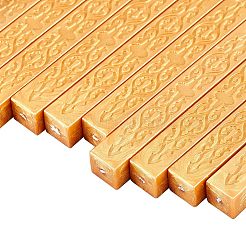 シーリングワックススティック  芯付き  ワックスシーリングスタンプ用  ゴールデンロッド  91x12x11.8mm&nbsp;DIY-WH0003-C04