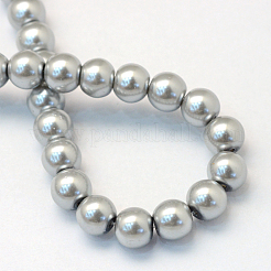 Baking Paint Pearlized Glass Pearl Round Bead Strands&nbsp;HY-Q330-8mm-34