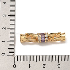 Brass Micro Pave Cubic Zirconia Fold Over Clasps&nbsp;KK-U037-43G-02