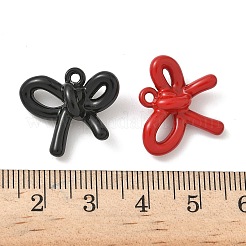 スプレープリント合金ペンダント  ちょう結びのチャーム  ミックスカラー  17x20x6.5mm  穴：1.6mm&nbsp;FIND-Z089-02