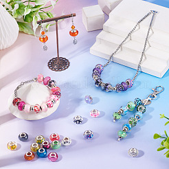 30Pcs Printed Transparent Resin European Beads&nbsp;RESI-TADJ0001-03G