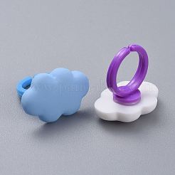 アクリルカフの指輪  樹脂と  キッズジュエリー  雲  ランダム単色またはランダム混色  13.5~14mm&nbsp;RJEW-JR00271-M