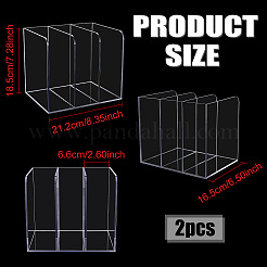 2Pcs 3-Slot Desktop Acrylic Magazine Racks Bookends&nbsp;ODIS-WA0001-17