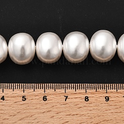 シェルパールビーズ連売り  ポテト  ホワイト  12.5~13x15~15.5x12~12.5mm  穴：0.9mm  約31個/連  15.71インチ（39.9cm）&nbsp;BSHE-F013-01R