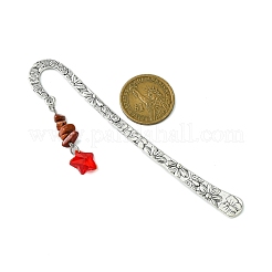 7Pcs Chakra Natural & Synthetic Gemstone Chip & Star Glass Charm Bookmarks&nbsp;AJEW-JK00328