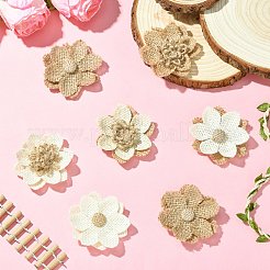 24Pcs 6 Styles Flower Burlap Ornament Accessories&nbsp;DIY-CJ0003-14