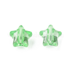 透明なアクリルビーズ  スター  薄緑  9x9.5x5.5mm  穴：2mm  約2000個/500g&nbsp;MACR-S373-45-B02