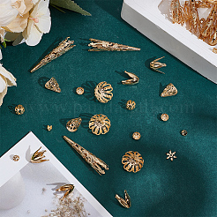 72Pcs 9 Styles Brass Bead Caps&nbsp;FIND-AR0005-37