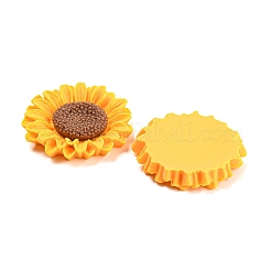 不透明な樹脂の花のカボション  ヒマワリ  ゴールド  40x6mm&nbsp;RESI-H151-05B