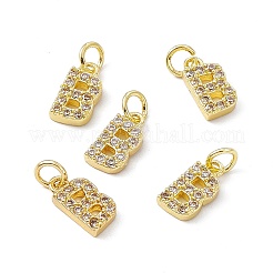 Real 18K Gold Plated Brass Micro Pave Clear Cubic Zirconia Charms&nbsp;KK-E068-VB452-B