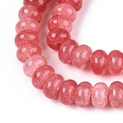 ガラスビーズ連売り  模造ロードナイト  ロンデル  染め  インディアンレッド  8~8.5x4.5~5mm  穴：1~1.2mm  約155~159個/連  30.12~31.30インチ（76.5~79.5cm）&nbsp;GLAA-N059-5x8mm-23