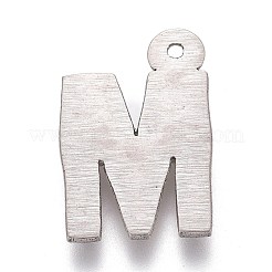 変色しない304ステンレススチールペンダント  アルファベット  文字.m  16x11x2mm  穴：1mm&nbsp;X-STAS-H119-01P-M