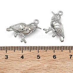 304ステンレスペンダント  ハチドリのチャーム  ステンレス鋼色  18x22x7.5mm  穴：1.2mm&nbsp;STAS-P446-09P