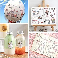 グリッター自己接着防水ホットスタンプステッカー  diyギフトハンドアカウントフォトフレームアルバムデコレーションステッカー  ミックスカラー  175x85mm  22シート/セット&nbsp;DIY-PH0001-95