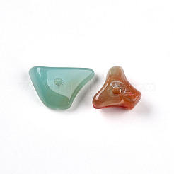 透明なアクリルビーズ  ナゲット  ツートン  淡いターコイズ  11~21x7~12x6~8mm  穴：2mm  約30個/20g&nbsp;X1-TACR-T028-37I