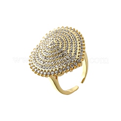 Brass Micro Pave Cubic Zirconia Cuff Rings&nbsp;RJEW-V007-06G