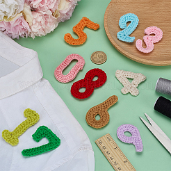 10Pcs 10 Styles Number Wool Knitting Cabochons&nbsp;DIY-FG0007-95
