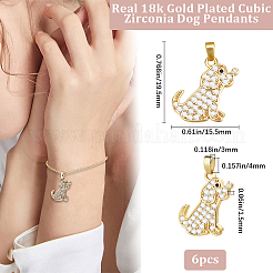 6Pcs Brass Micro Pave Cubic Zirconia Pendants&nbsp;ZIRC-BBC0003-10