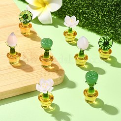 8個 4スタイルの鉢植えガラス置物  ホームオフィスの装飾用  混合図形  ミックスカラー  14.5~16.5x14.5~16.5x31~36mm  2個/スタイル&nbsp;DJEW-CJ0001-11