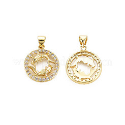Brass Micro Pave Cubic Zirconia Pendants&nbsp;KK-N242-003