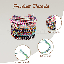 40Pcs 20 Colors Adjustable Cotton Cord Bracelets Braided for Men Women&nbsp;BJEW-DC0001-26