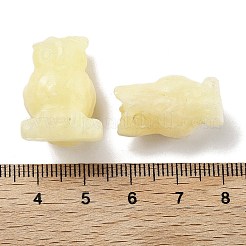 天然の黄翡翠の彫刻像  ホームオフィスのデスクトップ装飾用  フクロウ  15.5~18.5x13~15x22~24mm&nbsp;DJEW-L023-G03