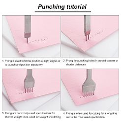 レザークラフト用穴あけパンチツール  イミテーションレザーシンブルシンバー付き  真鍮縫製指ぬきフィンガープロテクター  プラスチックパンチングパッド  ステンレス鋼色  100x8~25.5x4mm  4個/セット  1セット&nbsp;TOOL-NB0001-67