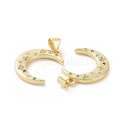 Brass Micro Pave Cubic Zirconia Pendants&nbsp;ZIRC-P106-03G