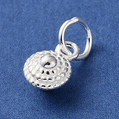 925 Sterling Silver Saucer Charms with Jump Rings&nbsp;STER-H118-04S