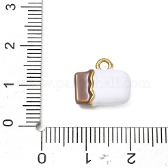 304ステンレススチールエナメルペンダント  チョコレートチャーム  ゴールドカラー  11x13x3.5mm  穴：1.8mm&nbsp;SA-CBA6BE2-04G