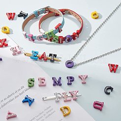 スプレー塗装亜鉛合金スライドチャーム  クリスタルラインストーン付き  文字のスライドのチャーム  ミックスカラー  文字.y  11.5~13mm&nbsp;ALRI-WH0005-13Y