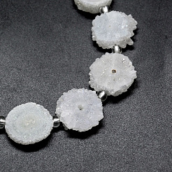 Natural Druzy Quartz Crystal Beads Strands&nbsp;G-F582-A15