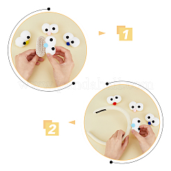 36Pcs 6 Colors DIY Craft Cartoon Movable Eye High-elastic Pom Pom Ball&nbsp;DIY-FH0005-60