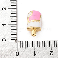 Brass Enamel European Beads&nbsp;KK-Q098-26G-B